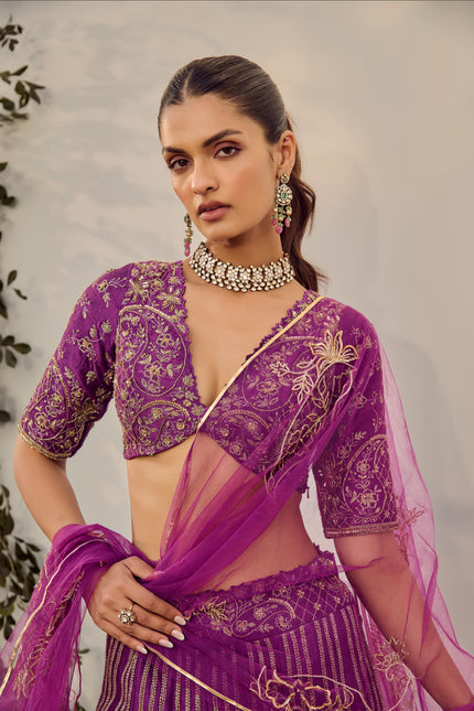 Soft Mulberry Lehenga Set