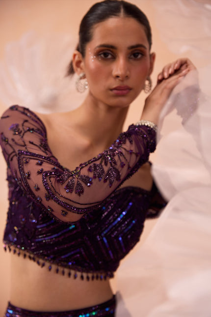 Purple Glam Lehanga Set