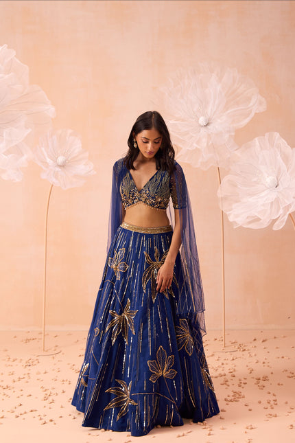 Indigo Floral Gown
