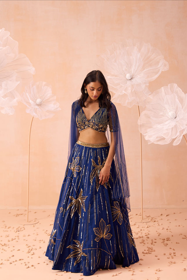 Indigo Floral Gown