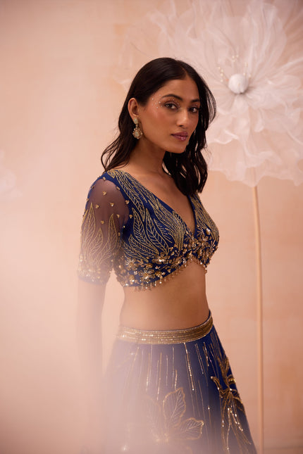 Indigo Floral Gown