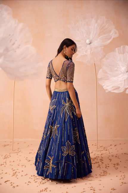 Indigo Floral Gown