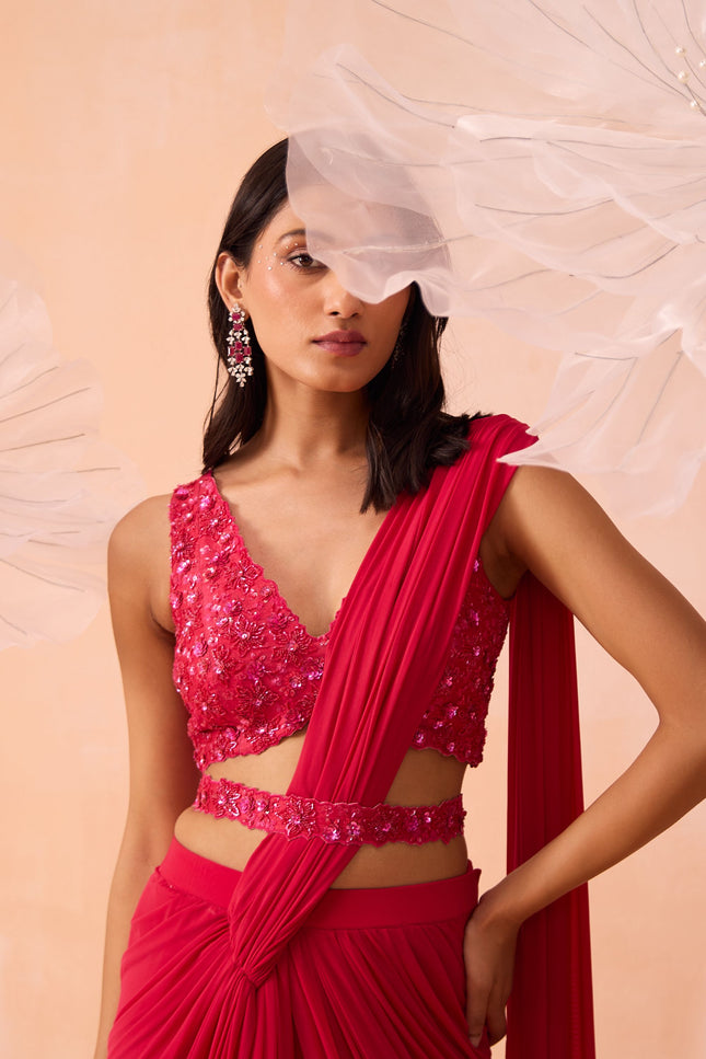 Fuchsia Drape Saree