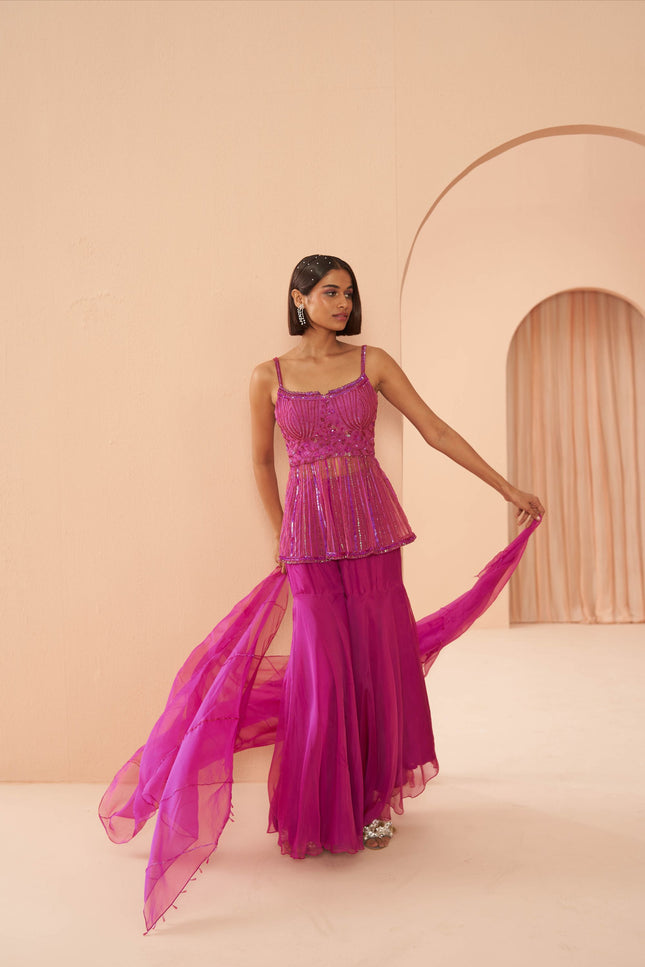candy pink sharara set