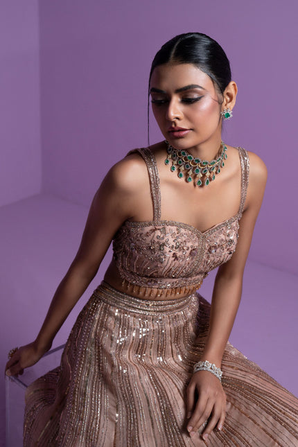 Caramel blaze lehenga set