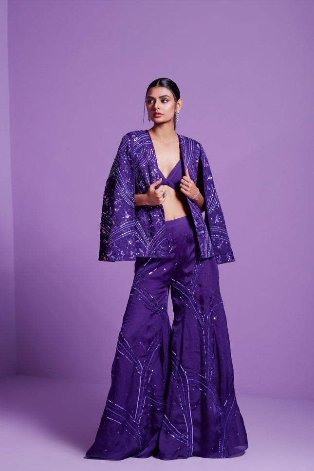 Striking Purple jacket and pant set