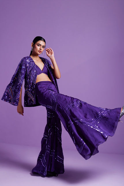 Striking Purple jacket and pant set