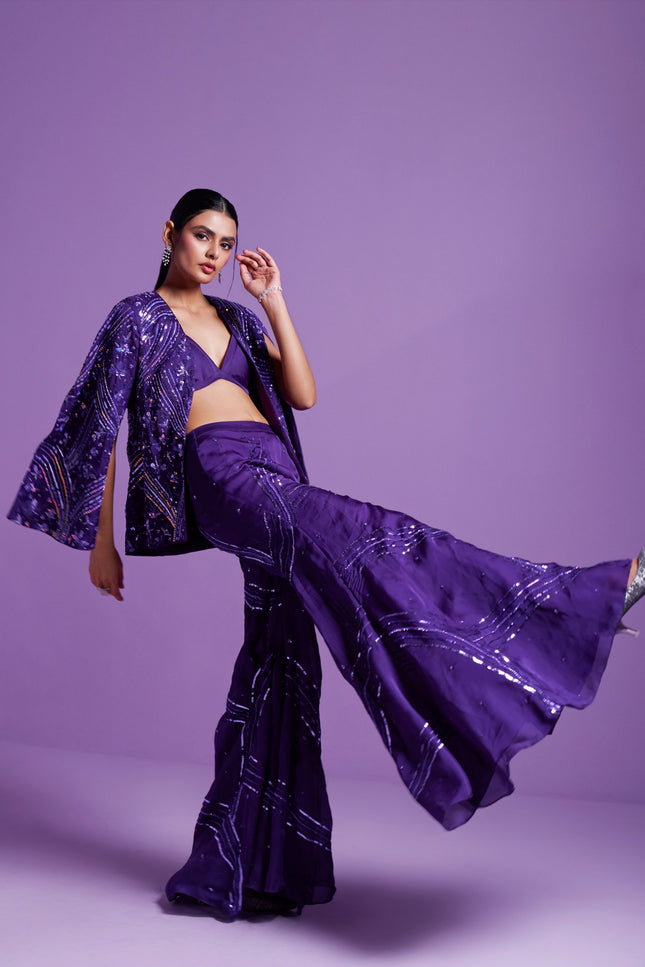Striking Purple jacket and pant set