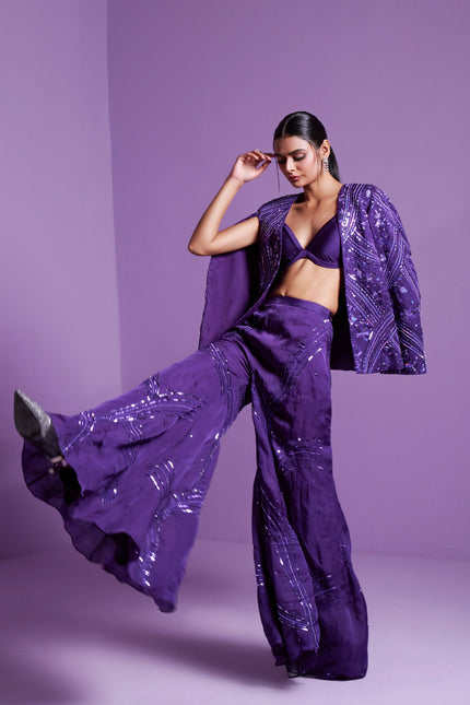 Striking Purple jacket and pant set
