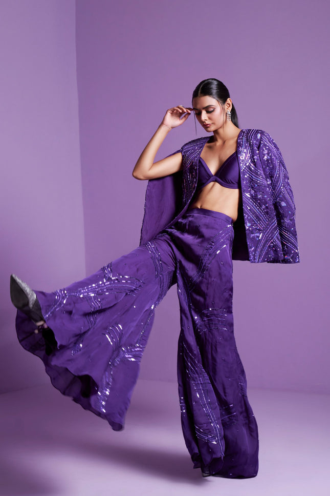 Striking Purple jacket and pant set